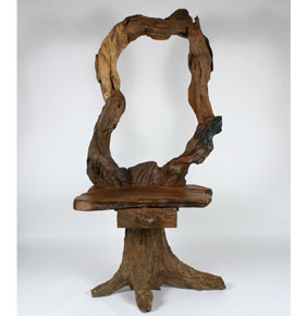 Appraisal: Adirondack style carved free form one drawer stand with mirror