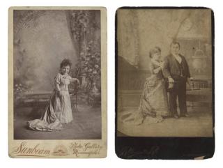 Appraisal: Two Cabinet Card Photos of Barnum Little People Including a