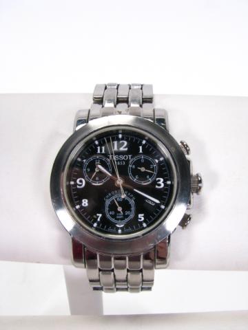 Appraisal: Tissot gentleman's stainless steel chronograph T black face with white