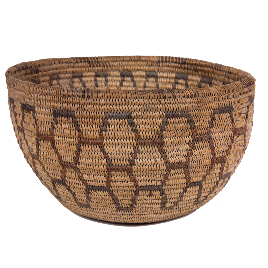 Appraisal: A Panamint or Shoshone basket with a honeycomb design h