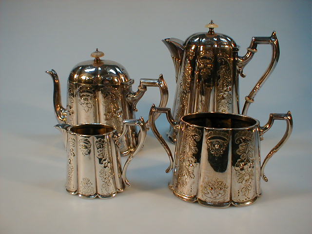 Appraisal: A Victorian four piece electroplate tea set