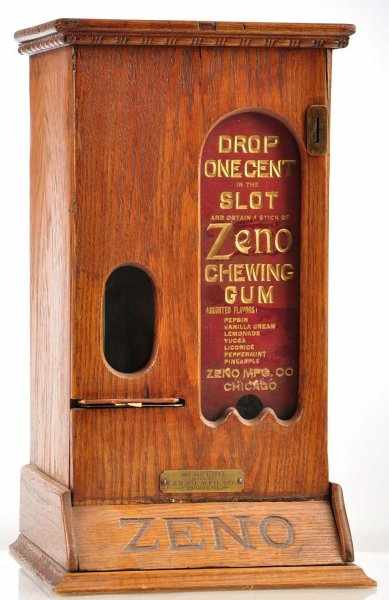 Appraisal: Zeno Gum Dispenser Description Classic all original wood Zeno Gum