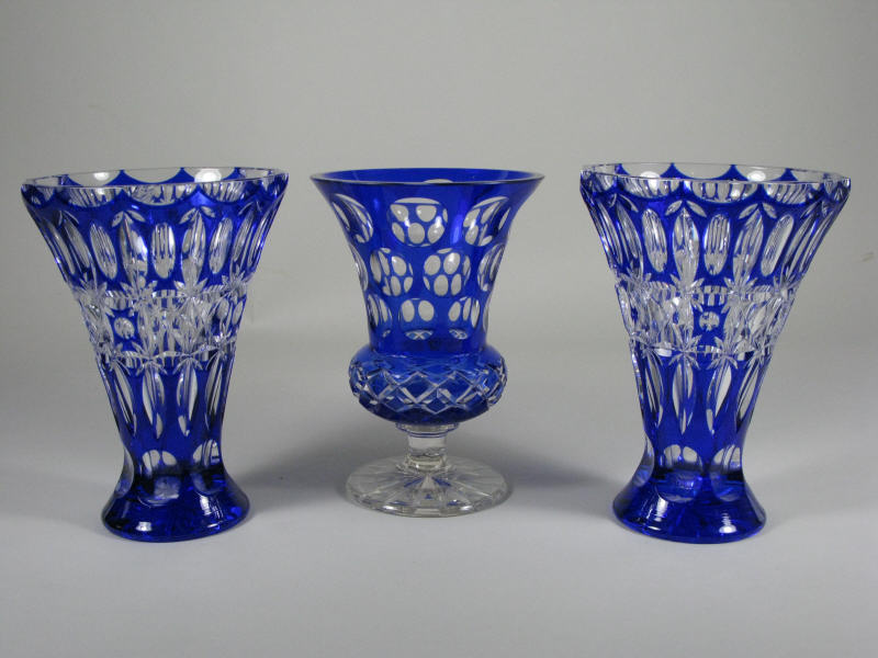 Appraisal: Group of Three Lead Crystal Vases first half th c