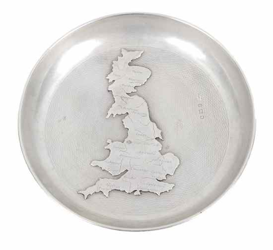 Appraisal: A silver circular small dish maker's mark obscured London applied