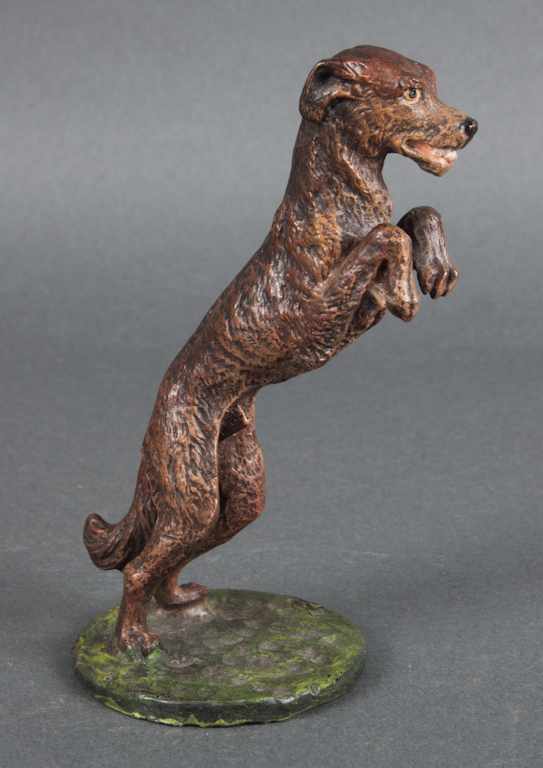 Appraisal: Austrian cold painted bronze of a begging dog in H