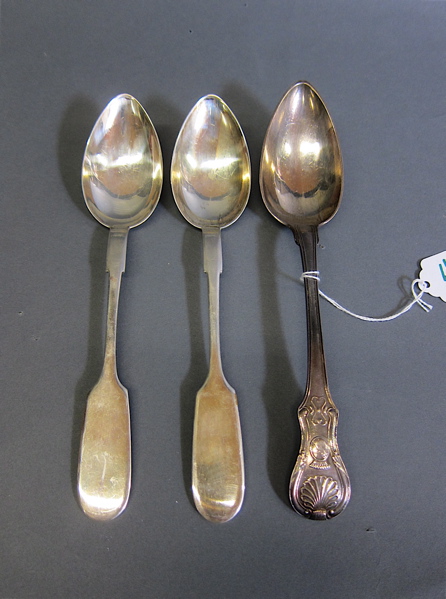 Appraisal: THREE SILVER FLATWARE PIECES large table spoon hallmarked sterling silver