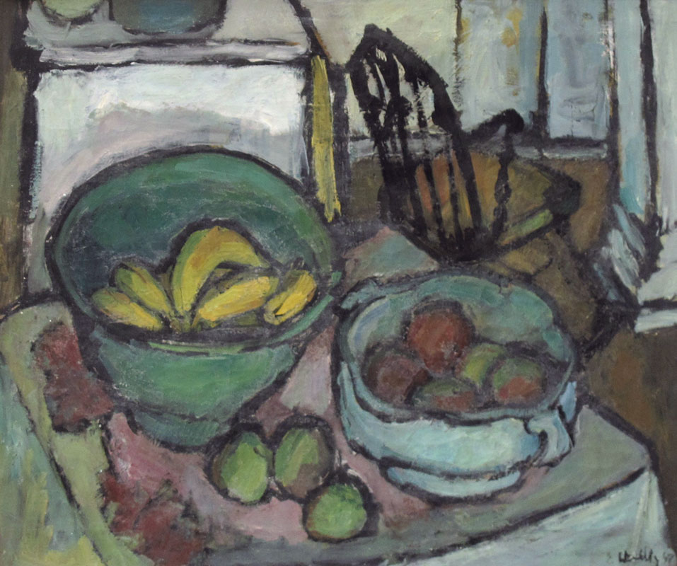 Appraisal: WENDING Erwin American - Modernist Tabletop Still Life with Fruit