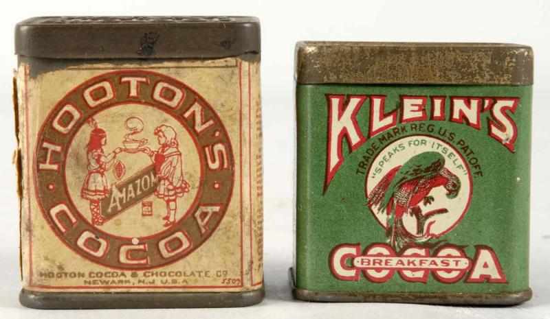 Appraisal: Lot of Sample Cocoa Tins Description Includes Hooton's and Kleins