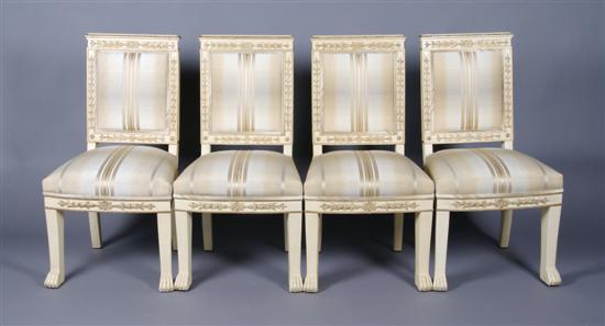 Appraisal: A Set of Eight Louis XVI Style Painted and Parcel