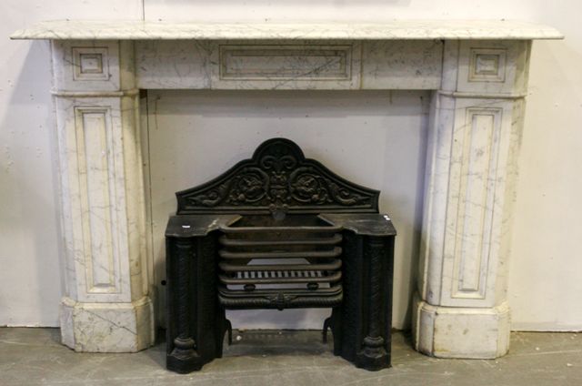 Appraisal: An impressive Victorian marble fireplace surround damage circa