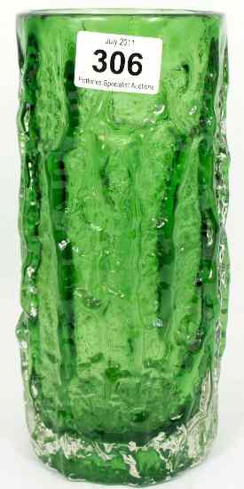 Appraisal: Whitefriars Green Bark Vase designed by Geoffrey Baxter height cm