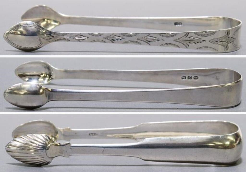 Appraisal: lot of British Georgian sterling silver sugar tongs including William