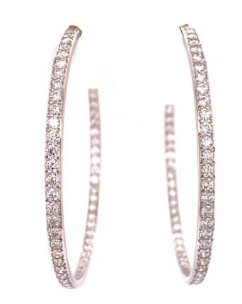 Appraisal: Large Diamond In Out Hoop Earrings Large Diamond In Out