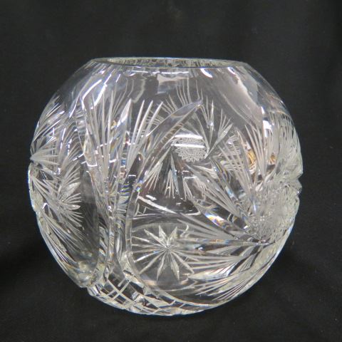 Appraisal: Cut Crystal Rose Bowl pinwheel decor excellent