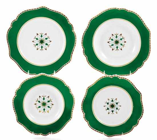 Appraisal: Chamberlain Worcester porcelain dinner service circa - gilt gadroon rim