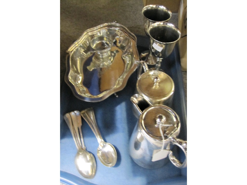 Appraisal: Tray lot of EP - hotelware goblets etc