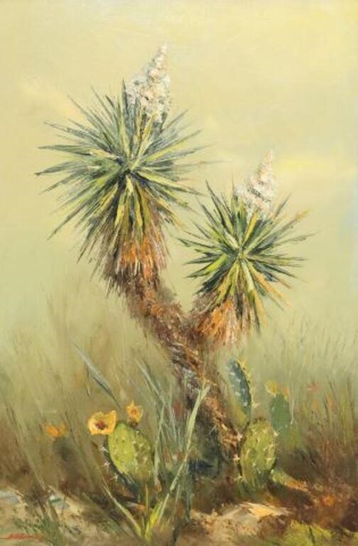 Appraisal: Framed oil on canvas painting Texas Yucca signed lower left