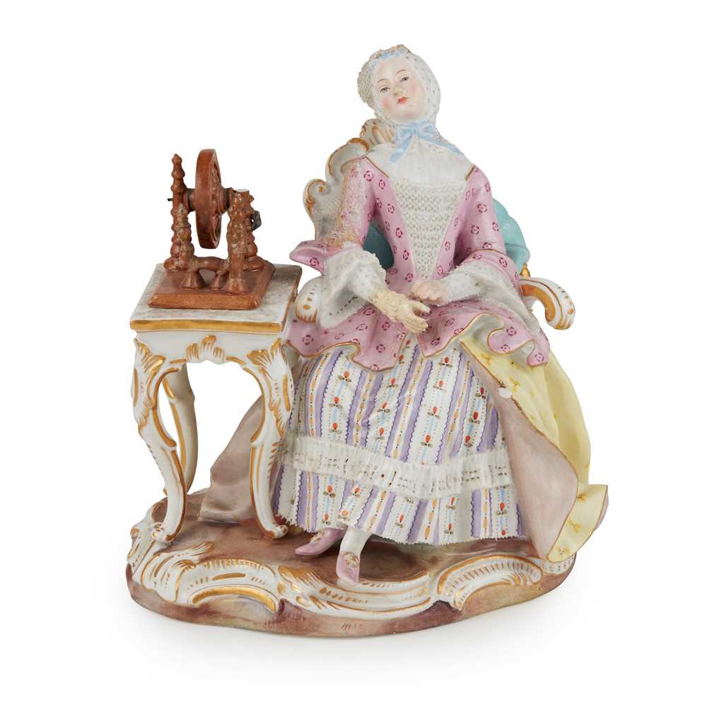 Appraisal: TWO MEISSEN FIGURE GROUPS SECOND HALF TH CENTURY comprising a