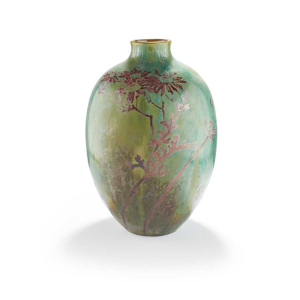 Appraisal: EDMOND LACHENAL - FOR KELLER- GUERIN LUNEVILLE VASE CIRCA lustre-glazed