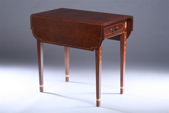 Appraisal: FEDERAL STYLE INLAID MAHOGANY PEMBROKE TABLE th century signed Mark