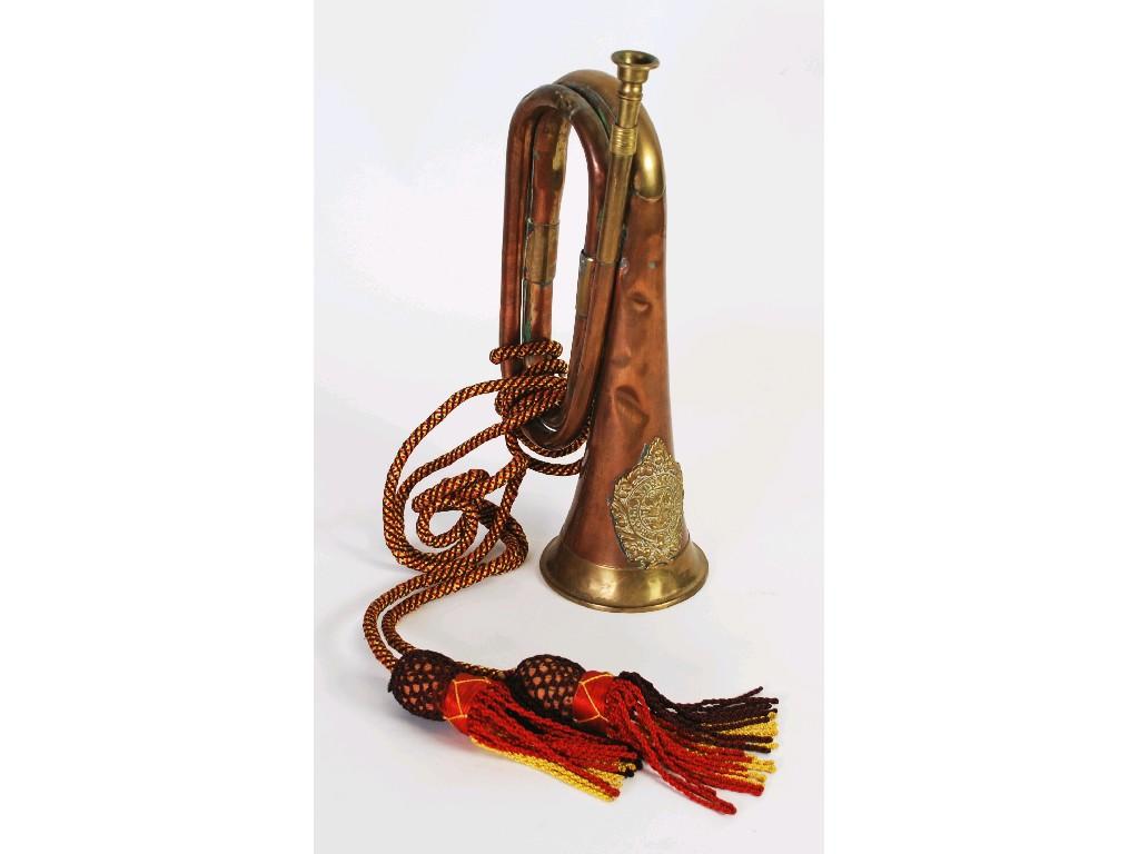 Appraisal: COPPER AND BRASS BUGLE applied with an Argyle and Sutherland