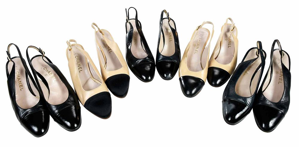 Appraisal: Five Pairs of Chanel Shoes th century made in Italy