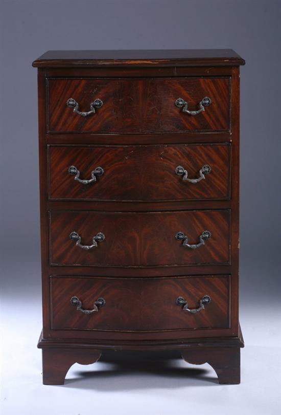 Appraisal: GEORGIAN STYLE MAHOGANY SERPENTINE STAND th century With four conforming