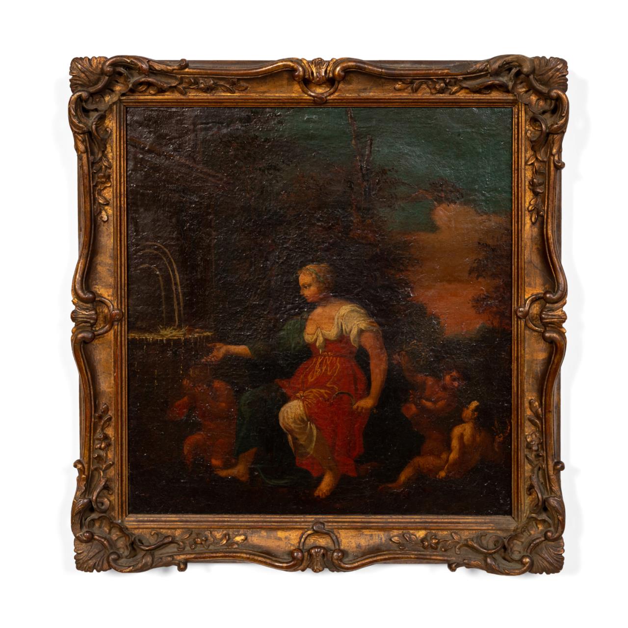 Appraisal: TH C EUROPEAN SCHOOL MYTHOLOGICAL SCENE OIL European School untitled