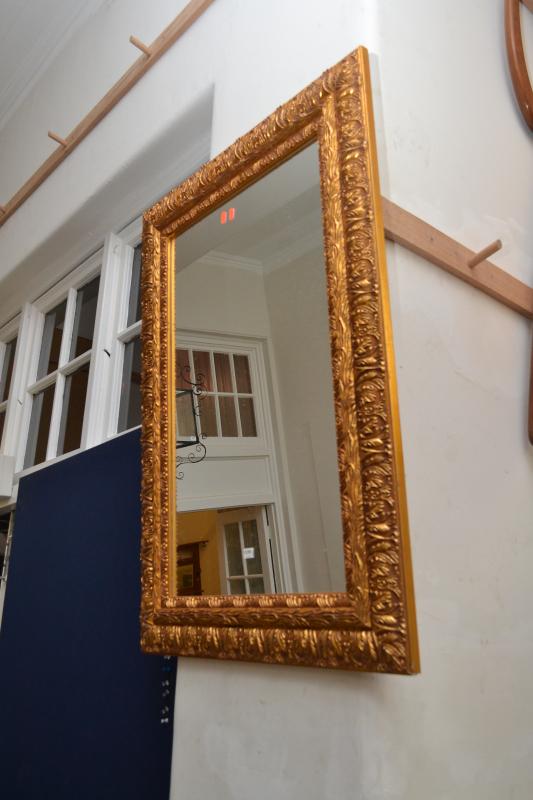 Appraisal: TWO GILT FRAMED MIRRORS TWO GILT FRAMED MIRRORS