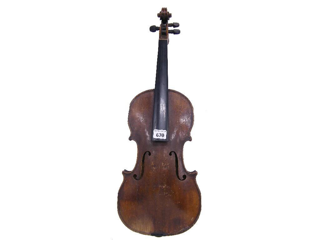 Appraisal: French violin labelled Nicolas Amati circa cm