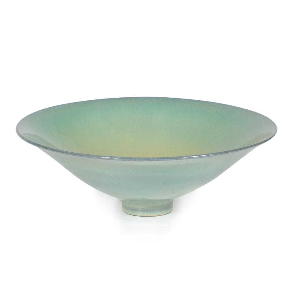 Appraisal: JAMES LOVERA AMERICAN - STUDIO POTTERY PEDESTAL BOWL YELLOW GREEN