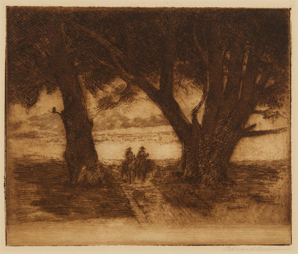 Appraisal: Edward Borein - 'Tecolote Ranch Etching and drypoint on paper