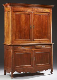 Appraisal: French Louis Philippe Carved Cherry Buffet a Deux Corps c