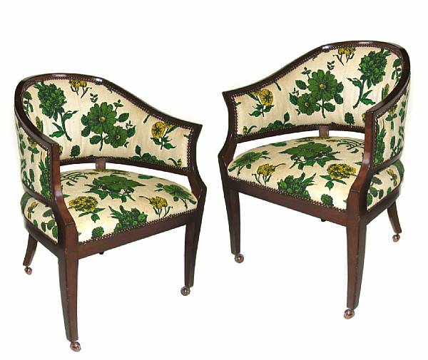 Appraisal: A set of six Empire style mahogany tub armchairs height