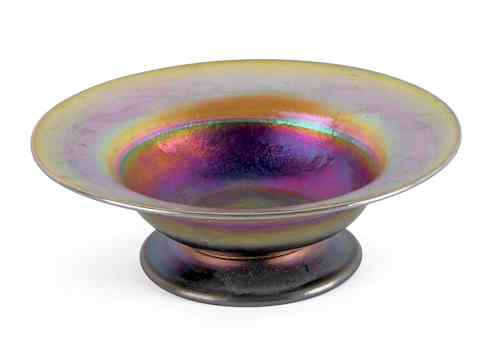 Appraisal: Tiffany Favrile glass gold iridescent bowl signed on base h