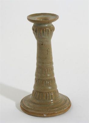 Appraisal: Katharine Pleydell-Bouverie - a stoneware candlestick tapering cylindrical form with