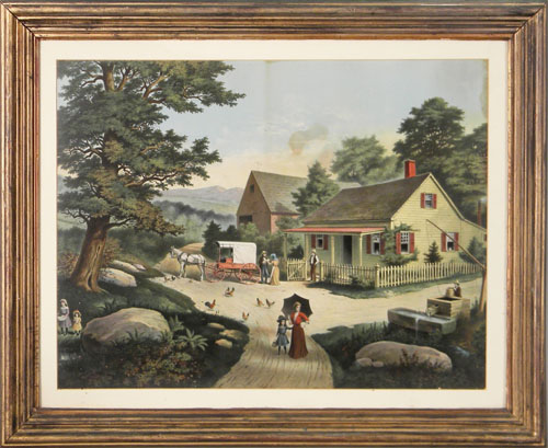 Appraisal: Color lithograph titled Midsummer at the Farm pub x