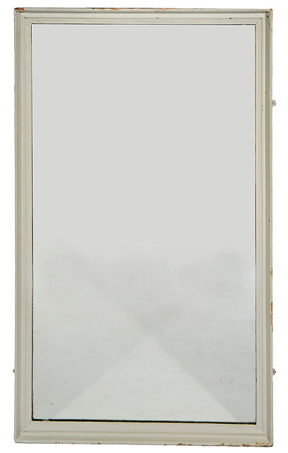 Appraisal: A LARGE RECTANGULAR WALL MIRROR with white painted frame cm