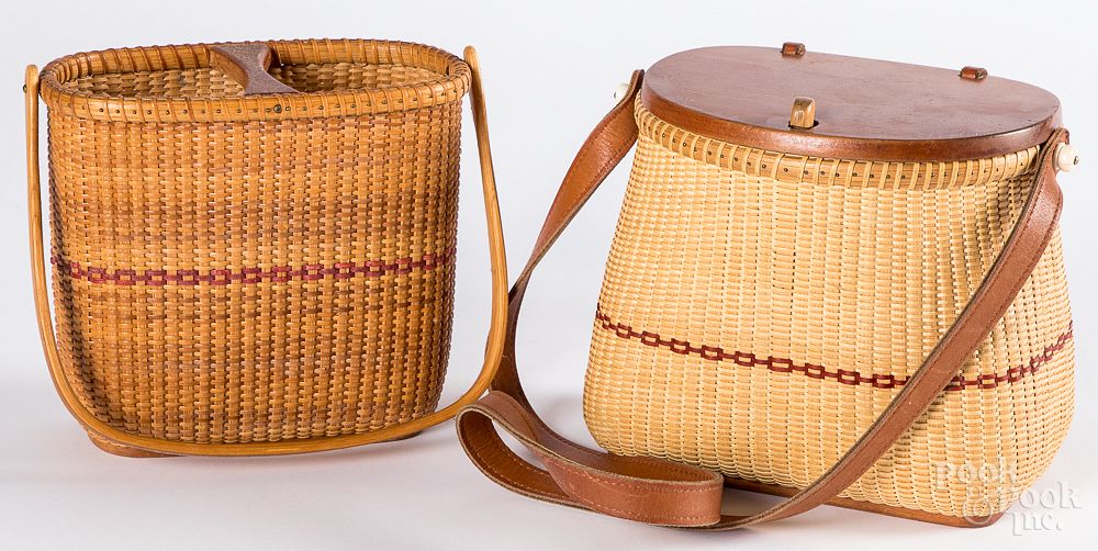 Appraisal: Two Darryl Karen Arawjo woven basket purses Two Darryl Karen