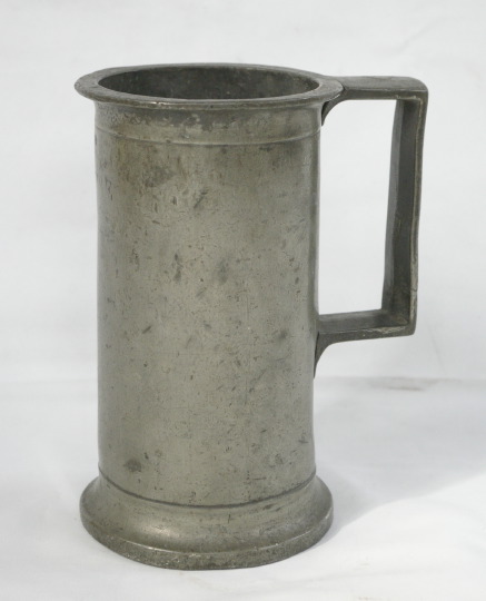 Appraisal: French Pewter Cylindrical Tankard fourth quarter th century of good