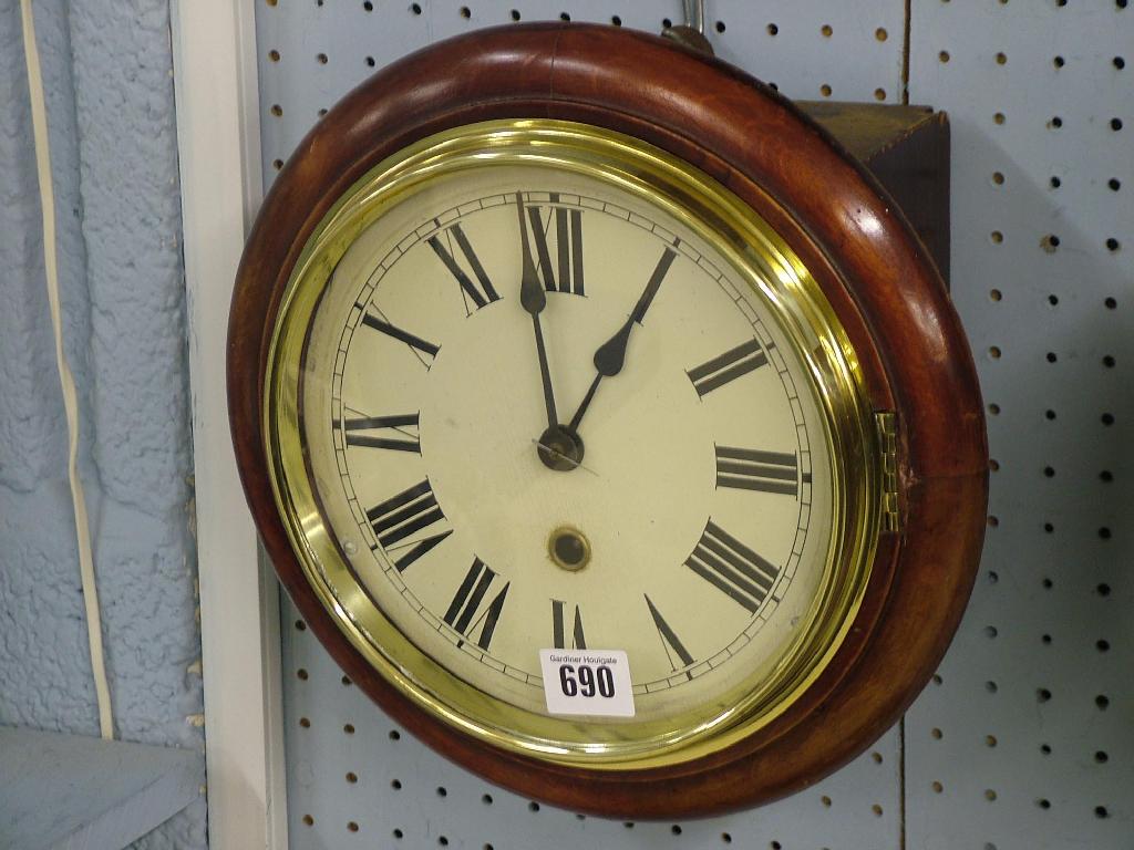 Appraisal: single train wall dial within a wooden turned surround