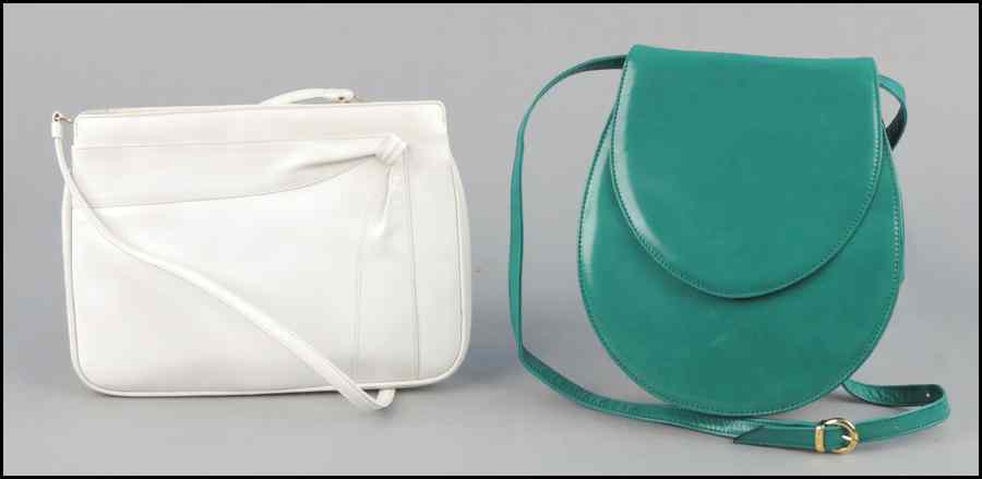 Appraisal: TWO SLAVATORE FERRAGAMO LEATHER SHOULDER BAGS White '' x ''