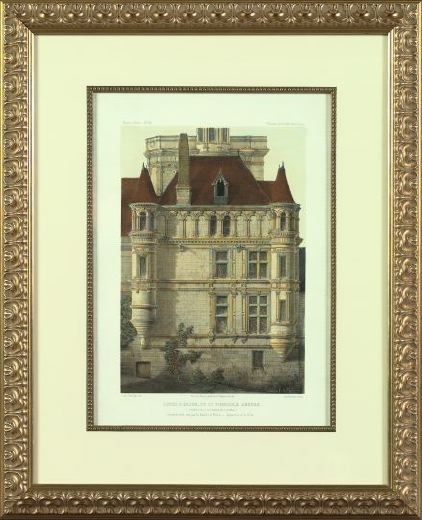 Appraisal: French School th Century Chateaus suite of seven hand-colored lithographs