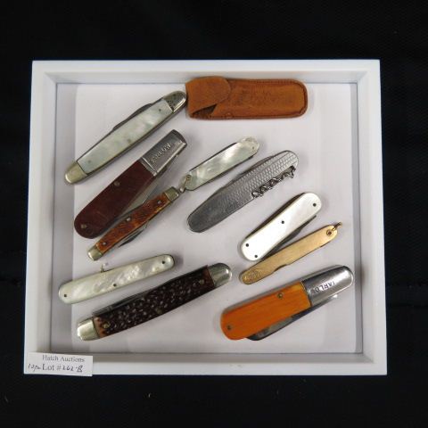 Appraisal: pc Pocket Knife Collection includes Kutmaster Barlow Mother-of-Pearl Sabre more