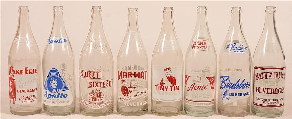 Appraisal: Lot of Vintage Painted Label Glass Soda Bottles Lot of