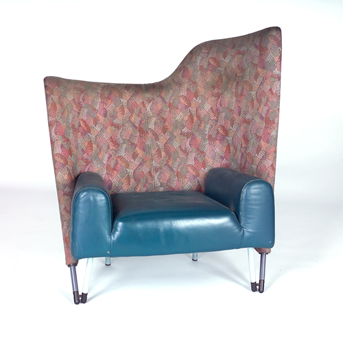 Appraisal: Paolo Deganello Cassina Torso armchair with asymmetric fabric-upholstered back and