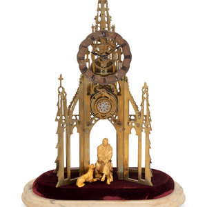 Appraisal: An English Brass Sir Walter Scott Memorial Skeleton Clock Late