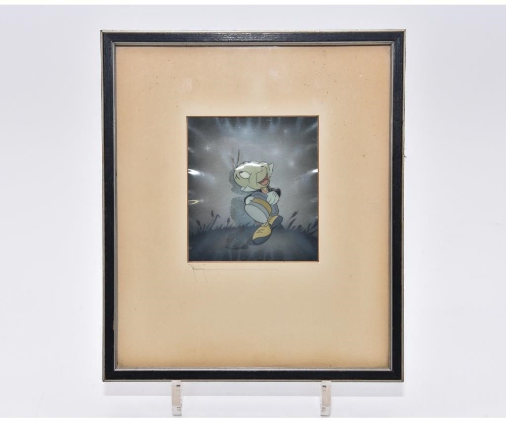 Appraisal: Original Disney Jiminy Cricket animation cell circa standing under a