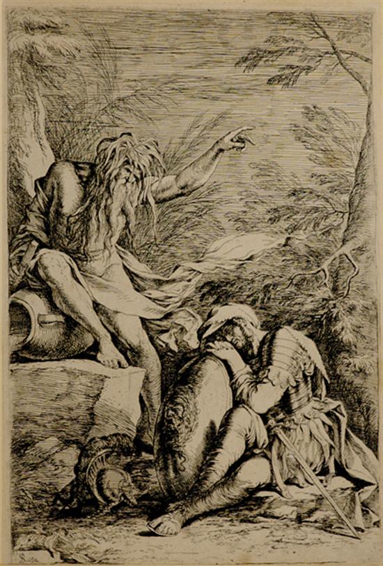 Appraisal: Salvator Rosa after Italian - DER TRAUM DES AENEASlithograph framed