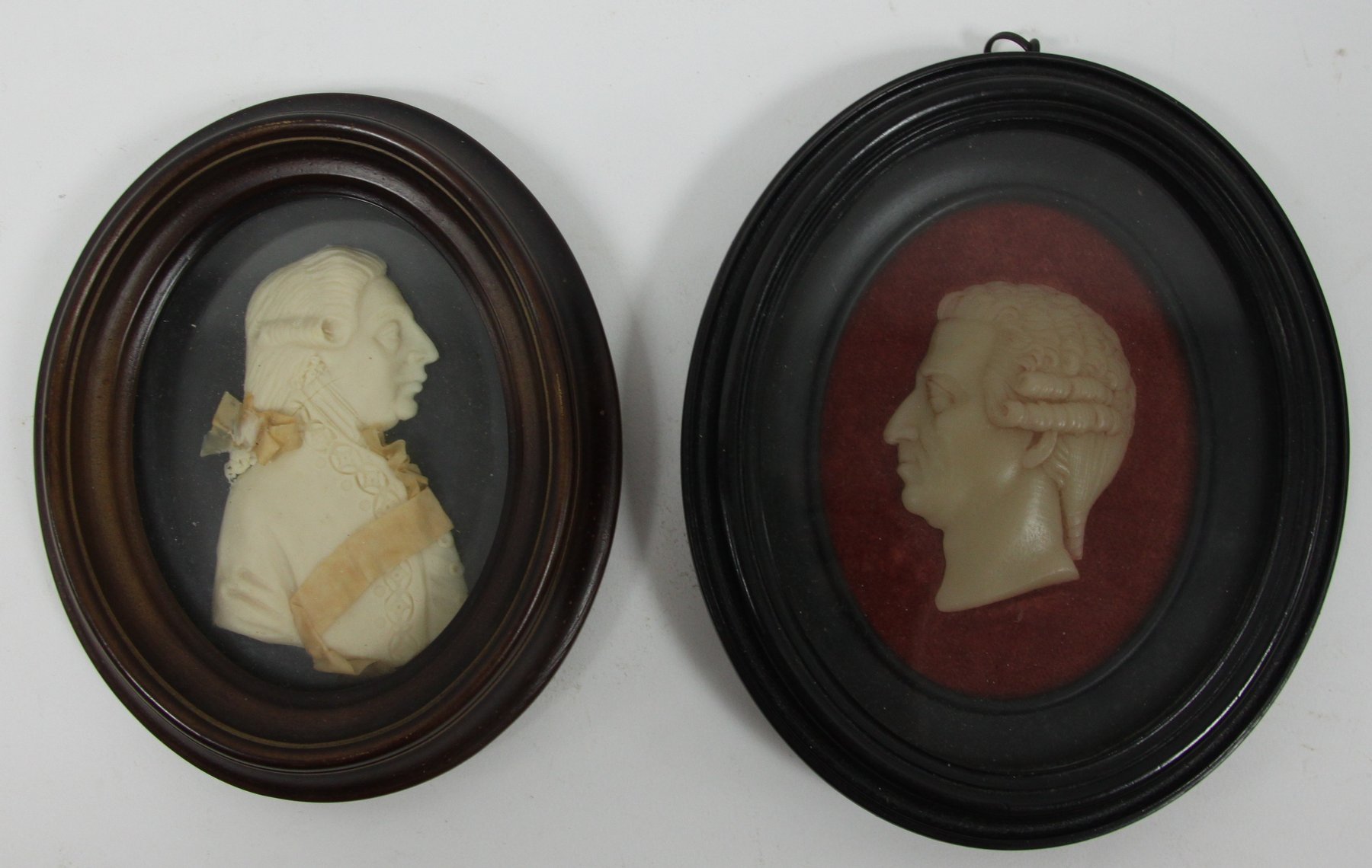 Appraisal: An oval wax relief portrait the Duke of Wellington facing